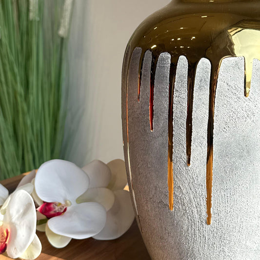 Modern Drip-Effect Ceramic Vase