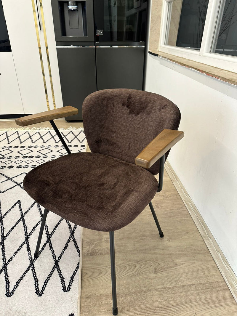 Modern Peony Fabric Dining Chair