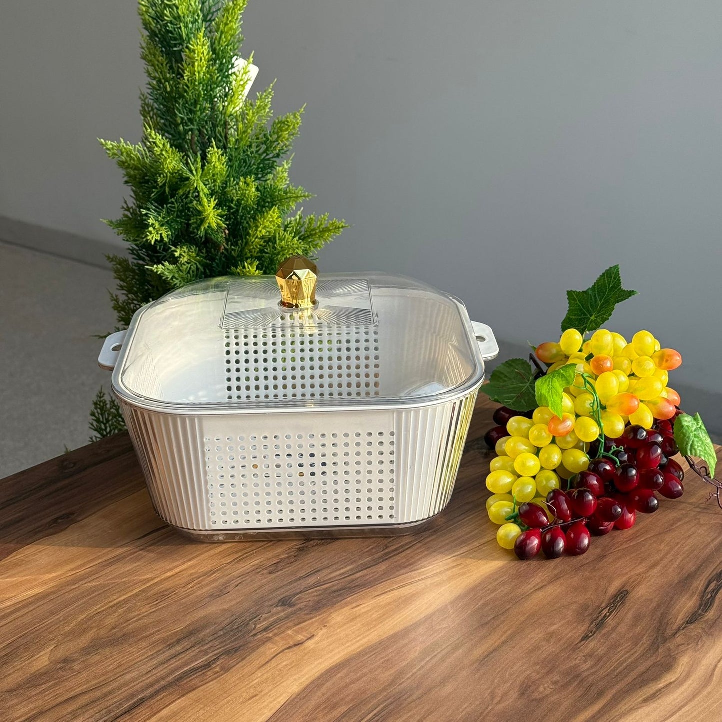 Multi-Purpose Washing & Storage Bowl Strainer With Lid