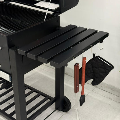 Barbecue Grill with Side & Storage Shelves