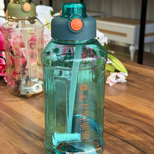 Multi-Color Sport Drinking Bottle With Straw