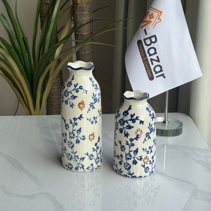 کۆلێکشنی گوڵدانی سیرامیکی گوڵی شین و قاوەیی