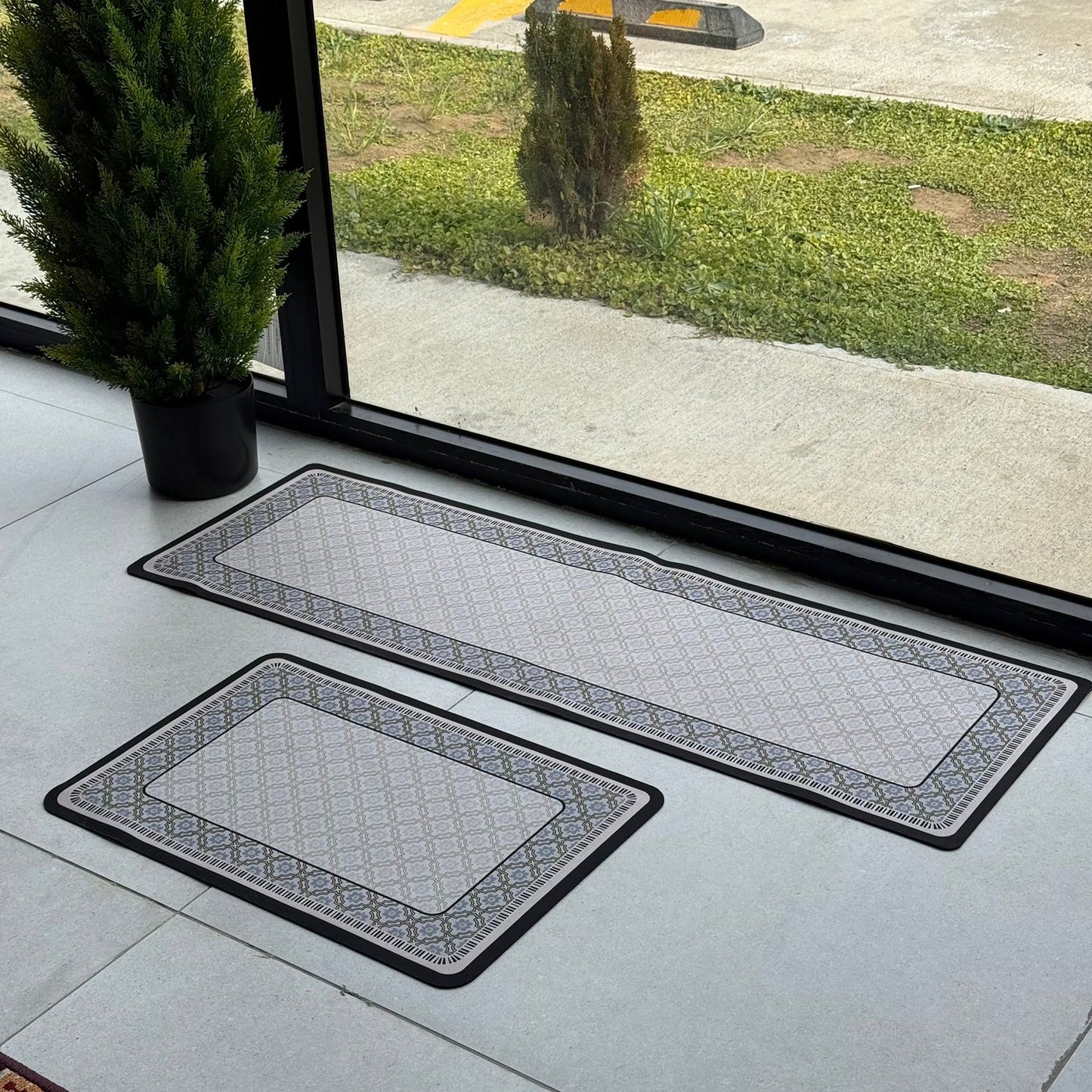 Decorative Anti-Slip Floor Mat - Set Of 2