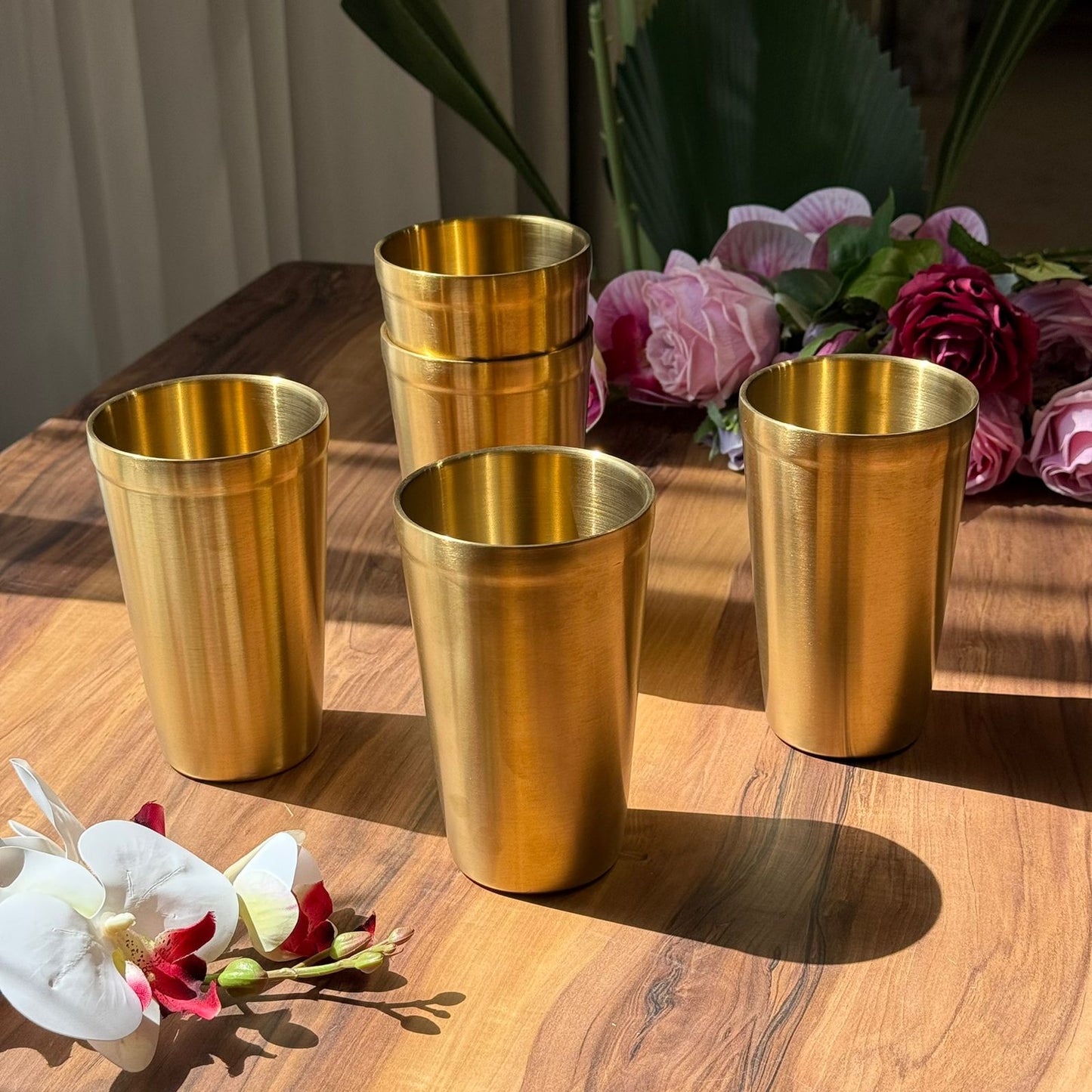 Vintage Luxe Gold Stainless Steel Drinking Glass