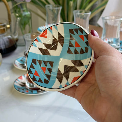 Clear Tea Glass & Decorative Saucer Set