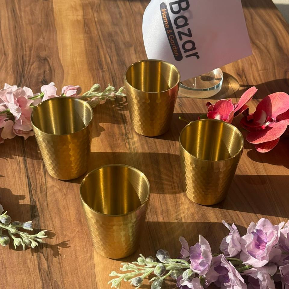 Vintage Luxe Gold Stainless Steel Drinking Glass