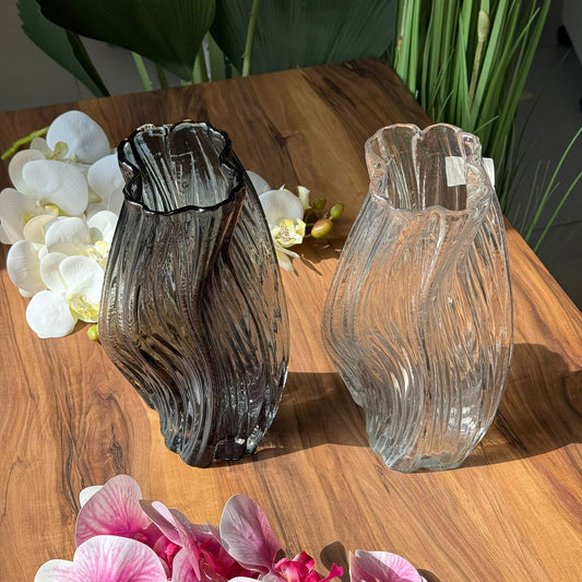 Ripple Flow Duo Glass Vases