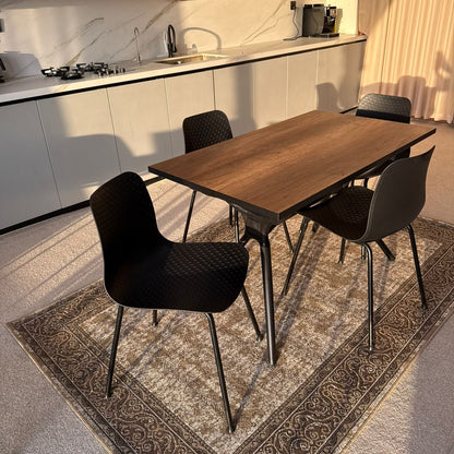 Milo Table & Black Modern Chairs Dining Set