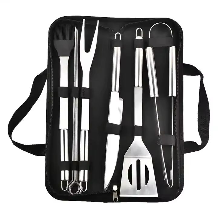 Stainless Steel BBQ Grill Tool Set with Carry Case