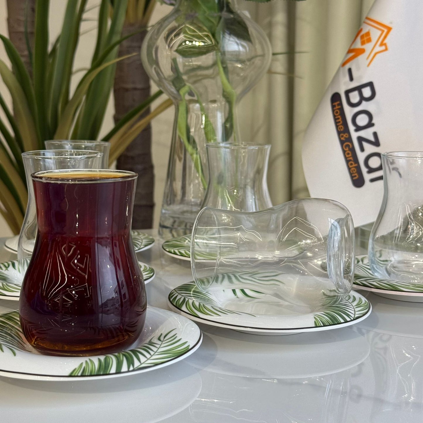 Classic Tea Glass & Saucer Set