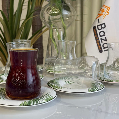 Classic Tea Glass & Saucer Set