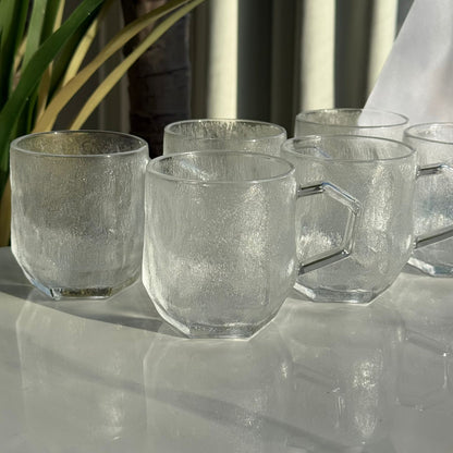 Modern Clear Glass Mug Set - 6 Pieces