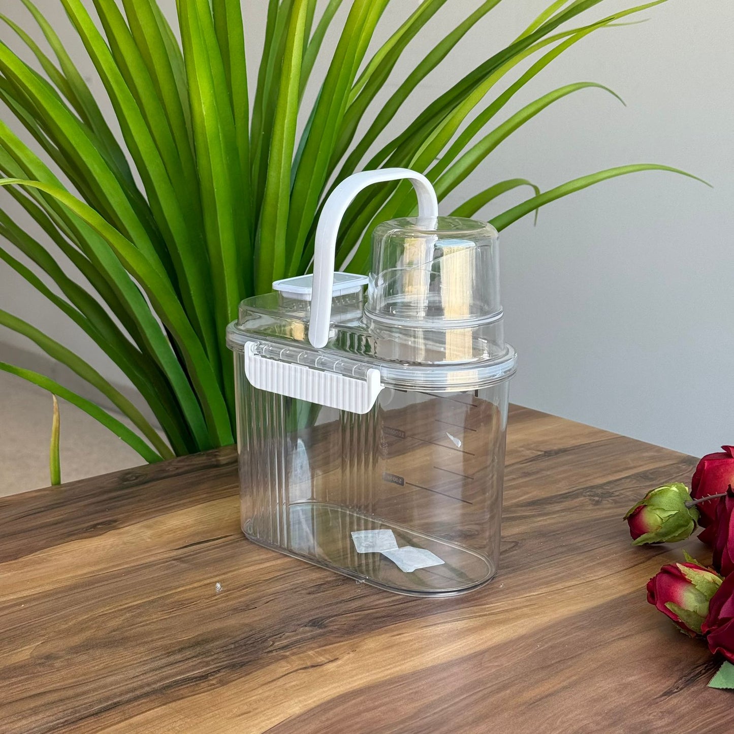  حافظات تخزين البقوليات والحبوب مع كوب قياس