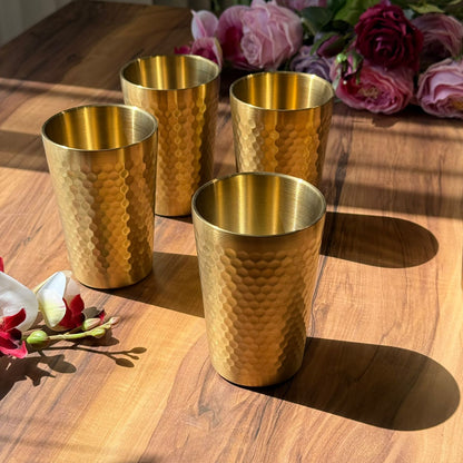 Vintage Luxe Gold Stainless Steel Drinking Glass