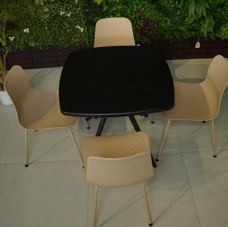 Modern Chair & Durable Square Table Outdoor Furniture Set