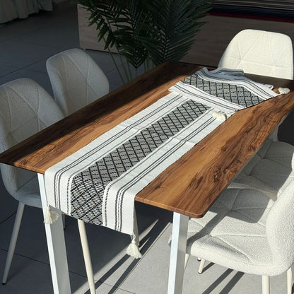 35 × 228 سم ڕاکەری مێزی تووی دیکۆراتی بە وردەکاری تاسڵ