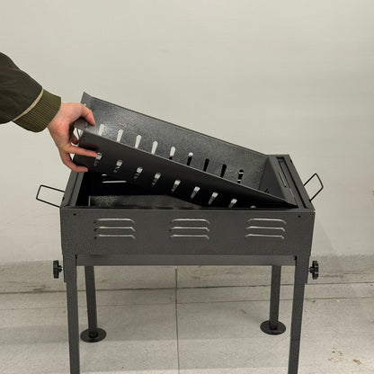 Rectangular Charcoal Barbecue Grill with Legs