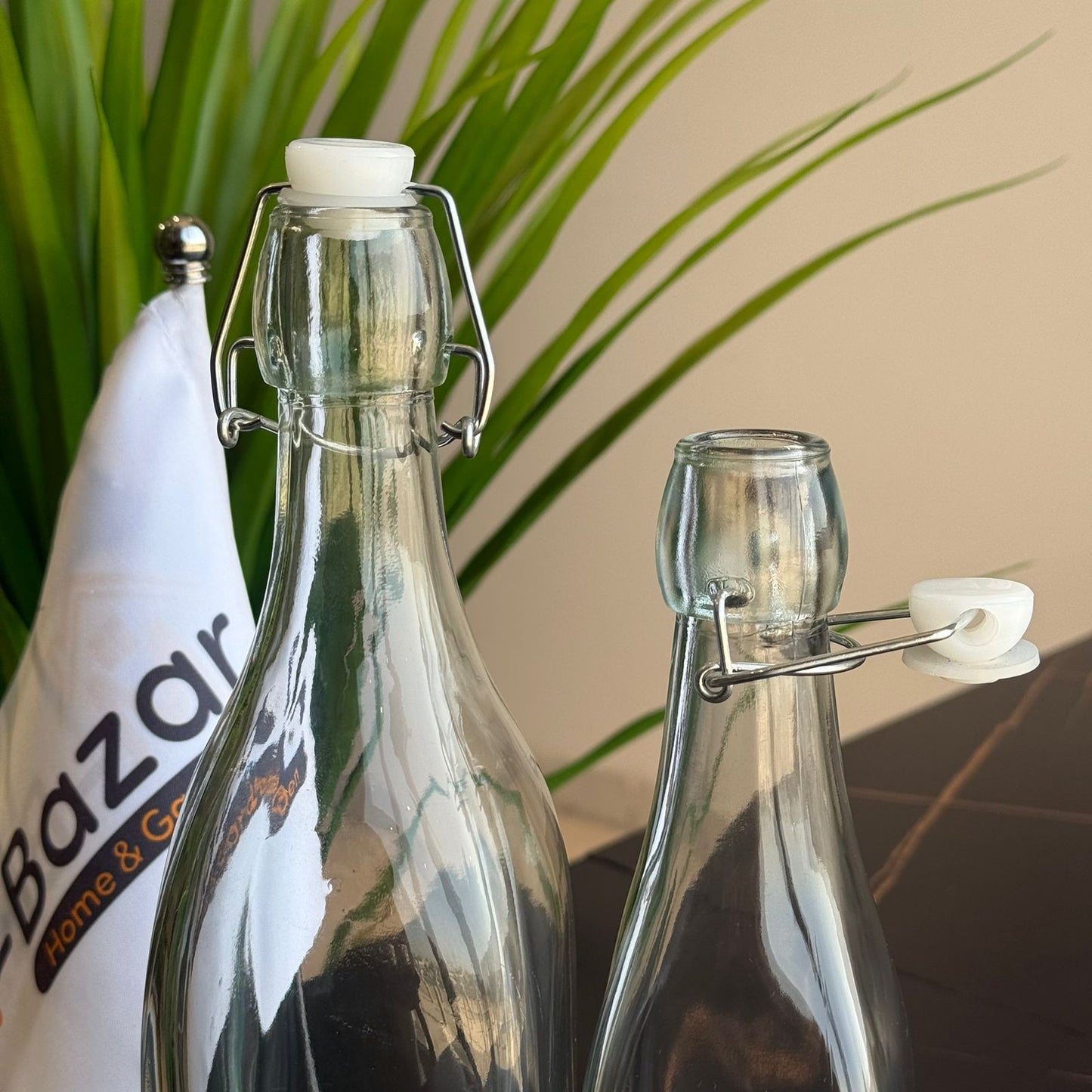 Classic Clear Glass Bottle with Swing Top Lid