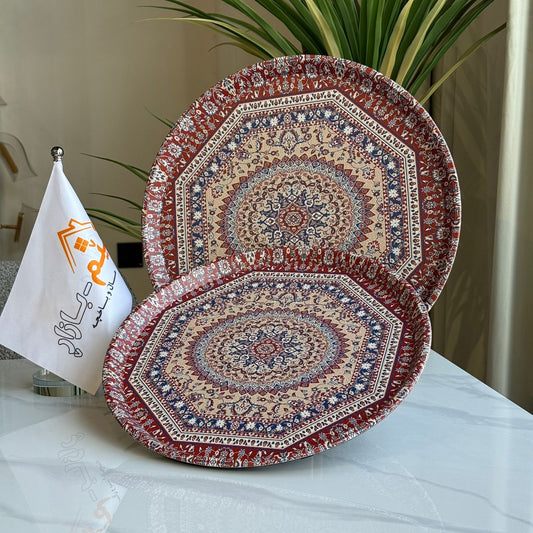 سینی خزمەتکردن بە نەخشی شاهانە - بە ٢ قەبارە