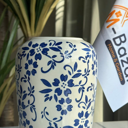 مجموعة مزهرية سيراميك زهرية زرقاء