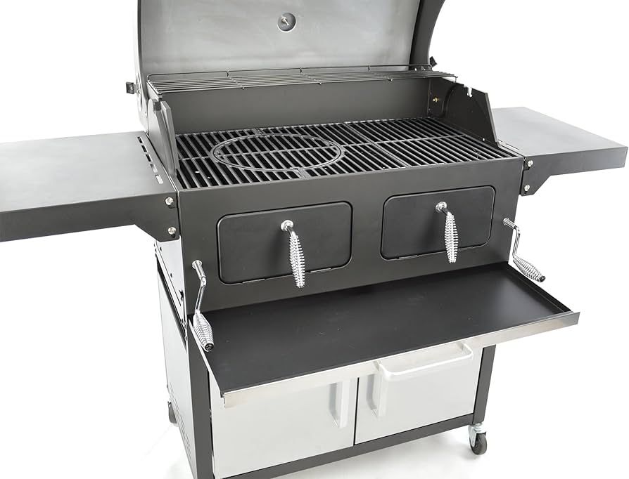Barbecue Grill with Lid & Removable Round Grill Insert