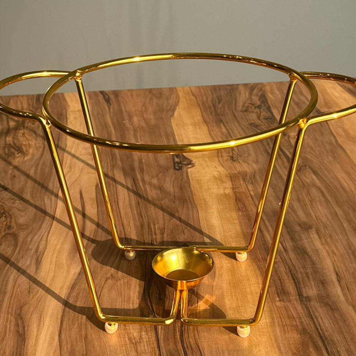 Luxury Gold Glass Chafing Dish Collection – Oval & Round Designs