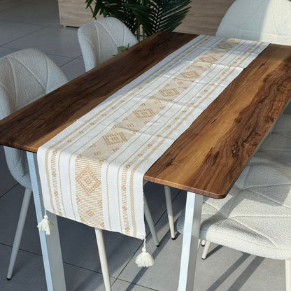 35 × 220 سم ڕاکەری مێزی تواوەی دیکۆراتی بە وردەکاری تاسڵ