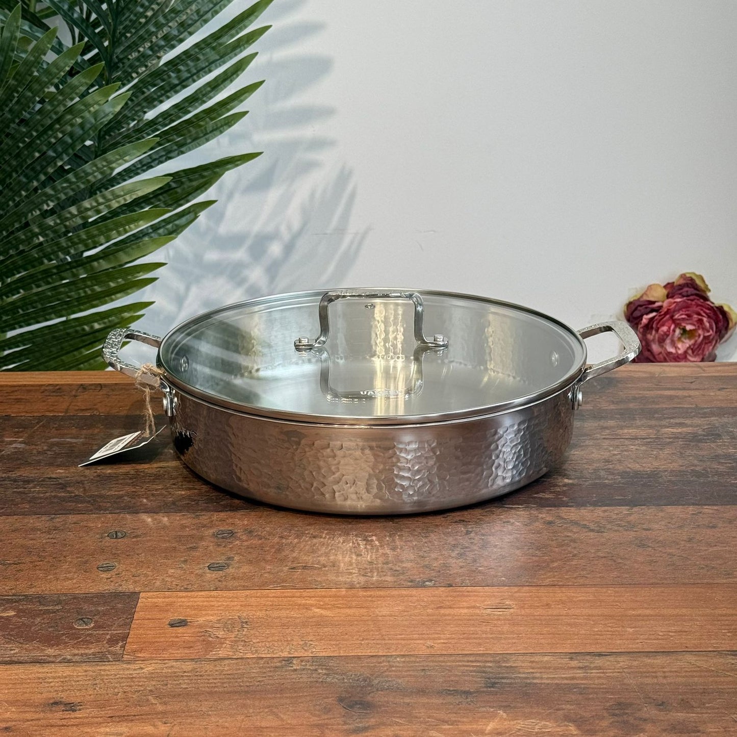 Luxury Hammered Stainless Steel Cookware Set with Frying Pan