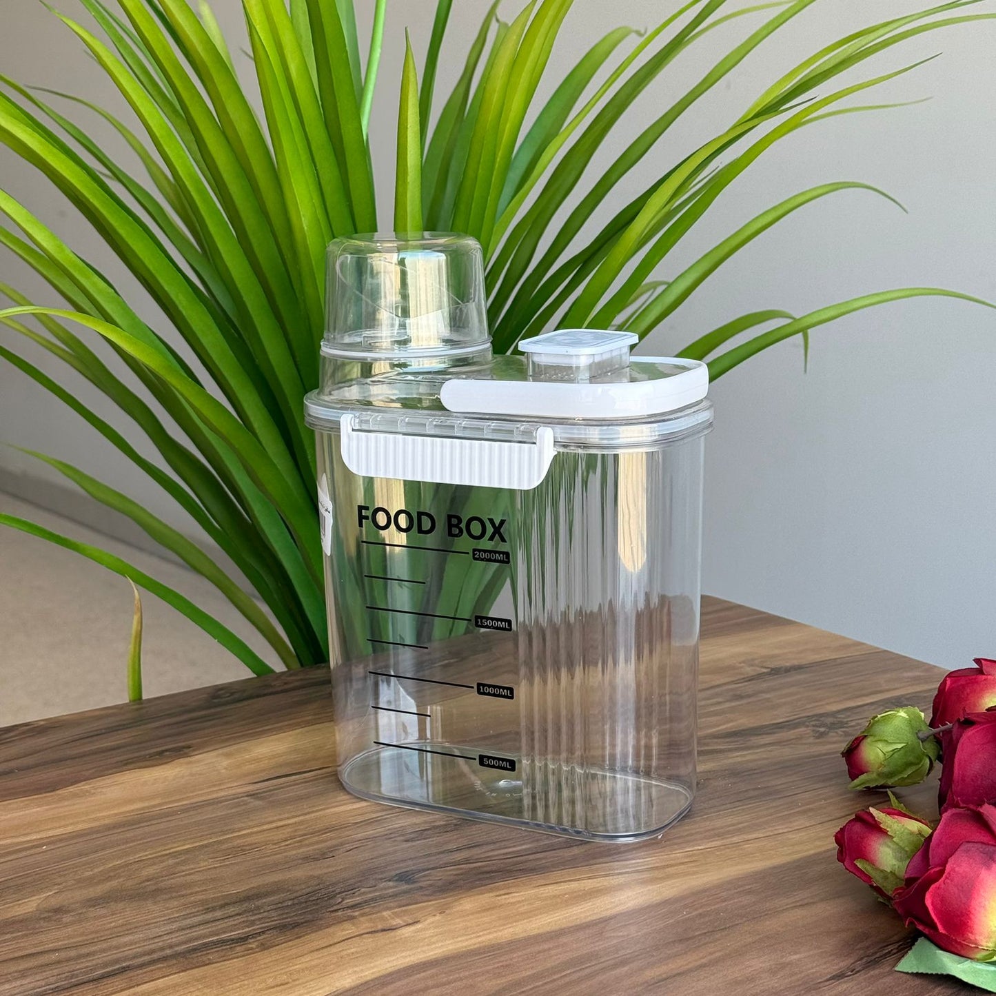  حافظات تخزين البقوليات والحبوب مع كوب قياس