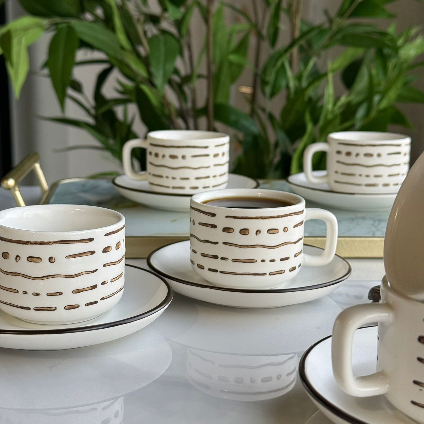 Modern Coffee Cup & Saucer Set