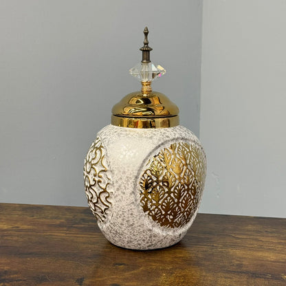 Decorative Golden Accent Vase Jars