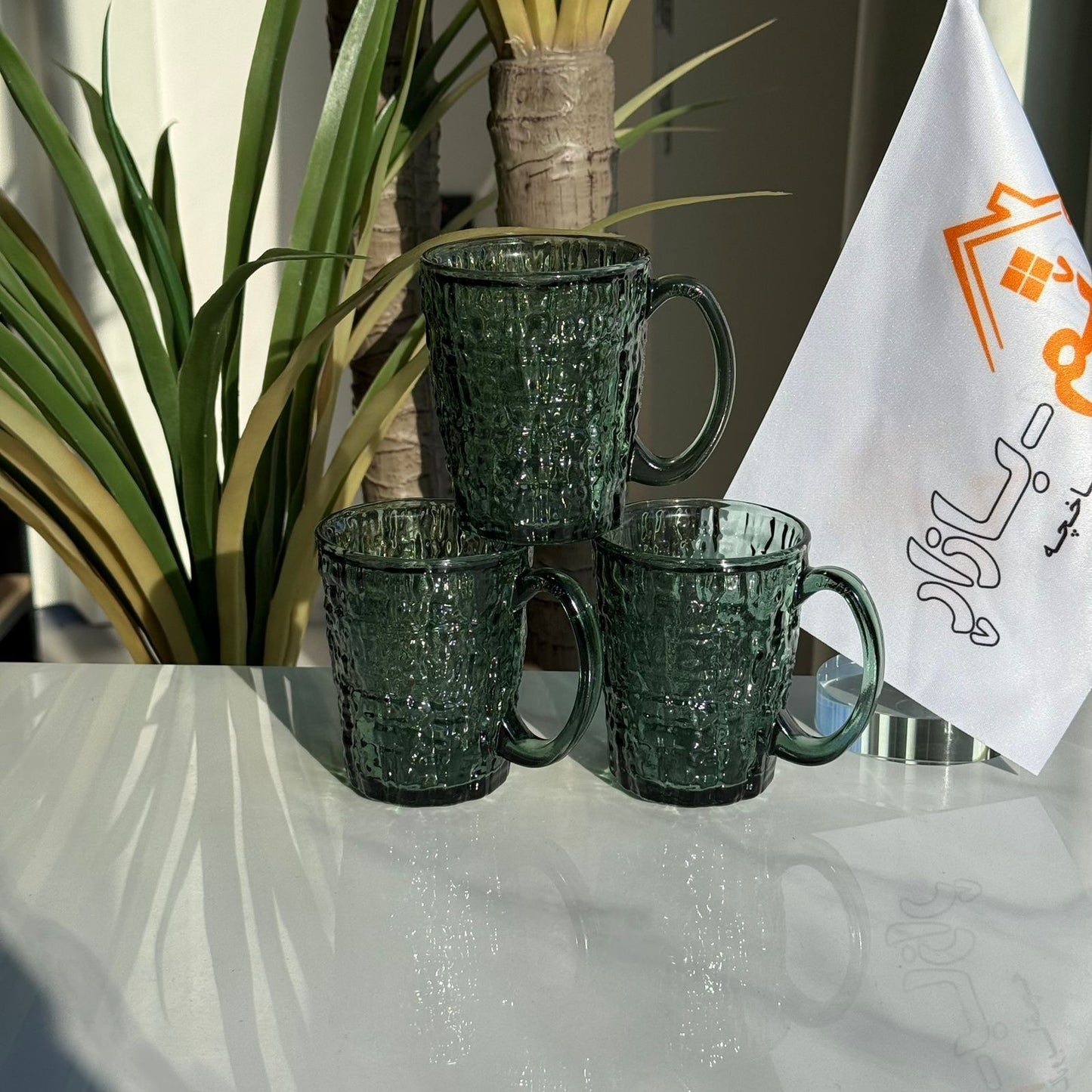 فناجين شاي زجاجية فاخرة - طقم من 3 قطع