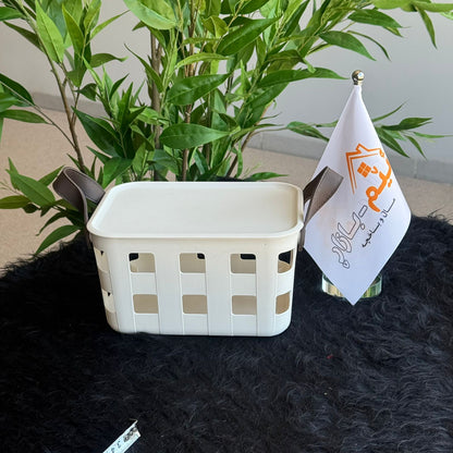 سلال تخزين بلاستيكية بتصميم قابل للتكديس والتهوية مع مقابض