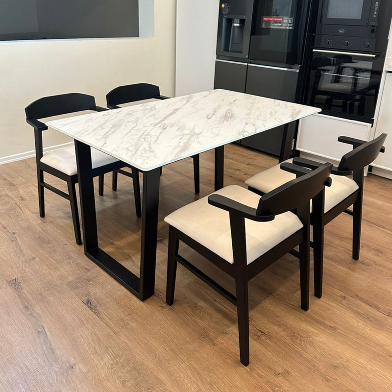 Egan Marble Table & DYLAN Chairs Indoor Set