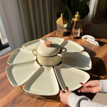 Ceramic Combination Tableware Platter Dish Set With Pot