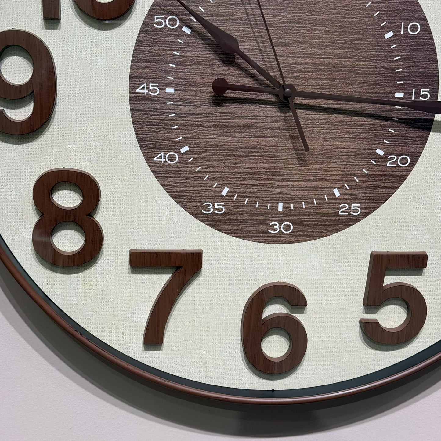 Round Wall Clock with Dual Dial Design