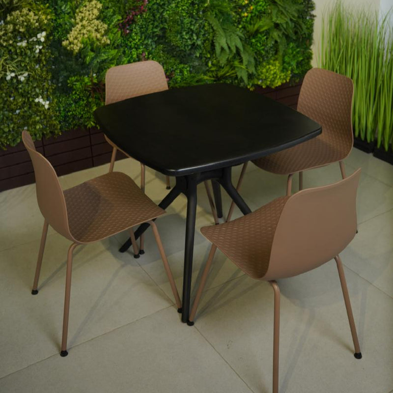 Modern Chair & Durable Square Table Outdoor Furniture Set