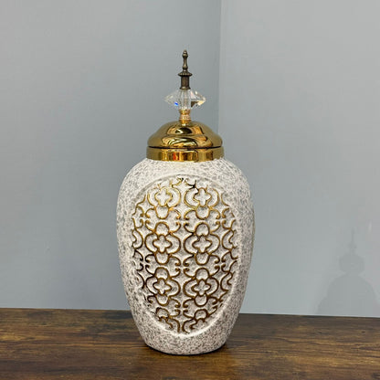 Decorative Golden Accent Vase Jars