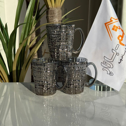 فناجين شاي زجاجية فاخرة - طقم من 3 قطع