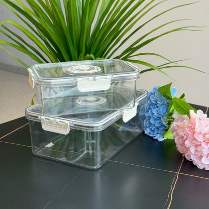 4-Piece Clear Airtight Food Storage Container Set - With Date Dial