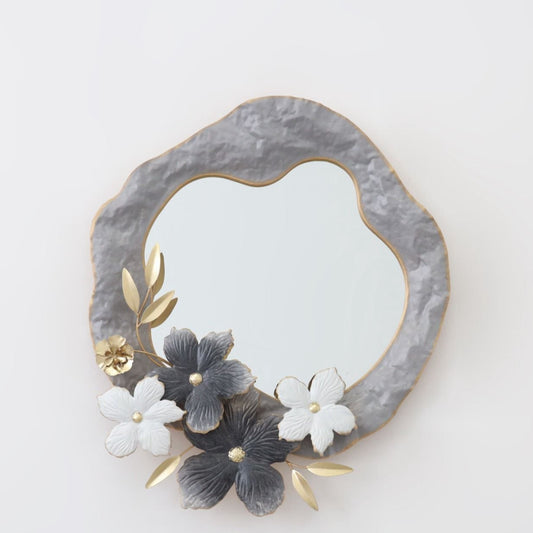 Decorative Mirror with Floral Frame