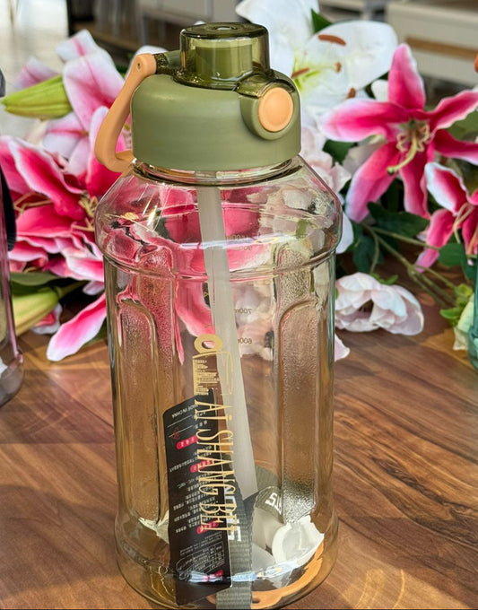Multi-Color Sport Drinking Bottle With Straw