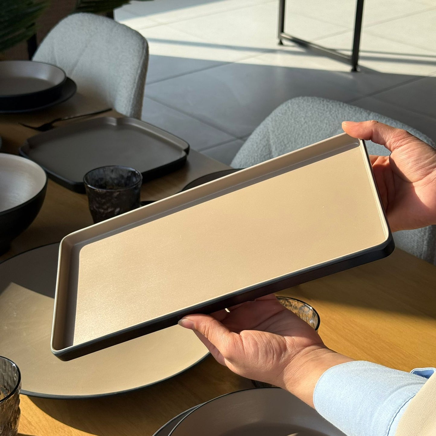 Modern Minimalist Melamine Dinnerware Plate Set