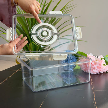 4-Piece Clear Airtight Food Storage Container Set - With Date Dial