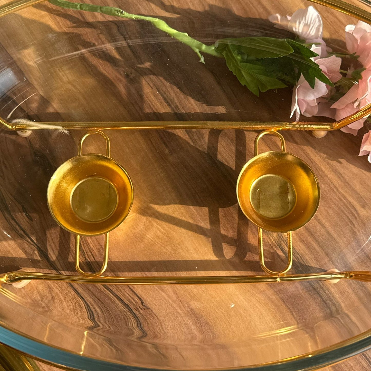 Luxury Gold Glass Chafing Dish Collection – Oval & Round Designs