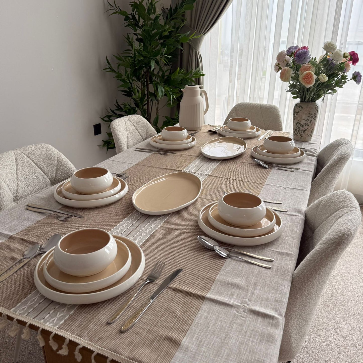 Modern Two-Tone Ceramic Dinnerware Set