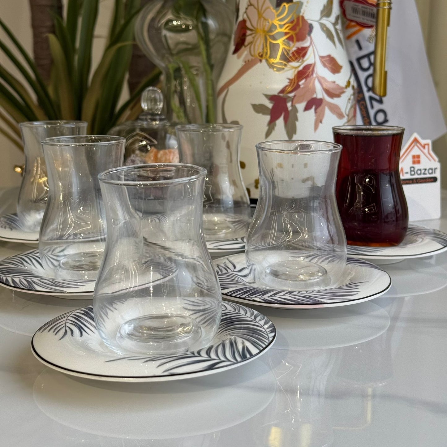 Classic Tea Glass & Saucer Set