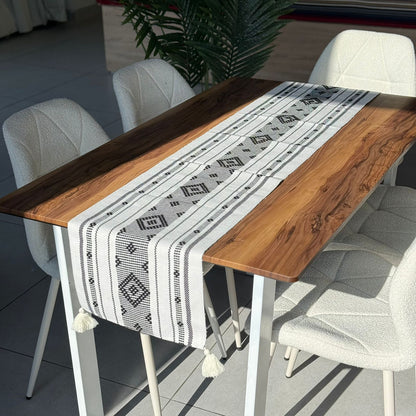 35 × 220 سم ڕاکەری مێزی تواوەی دیکۆراتی بە وردەکاری تاسڵ