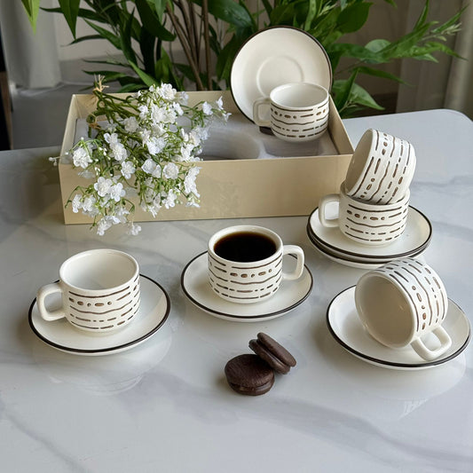 Modern Coffee Cup & Saucer Set