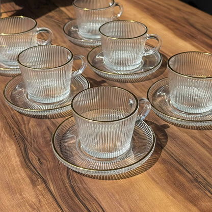 مۆدێرن Elegance Gold-rim Teacup Collection